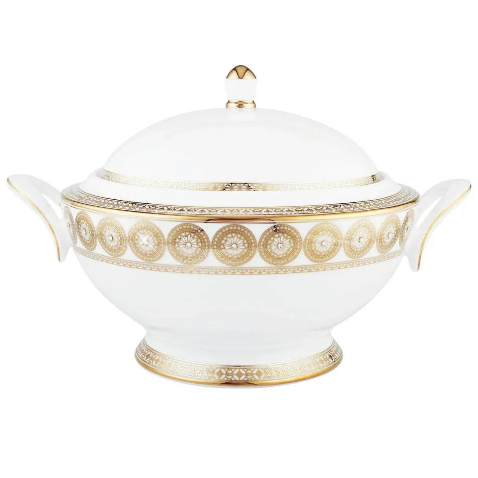 Golden Leaves Covered Vegetable Bowl / Soup Tureen (Special Order)