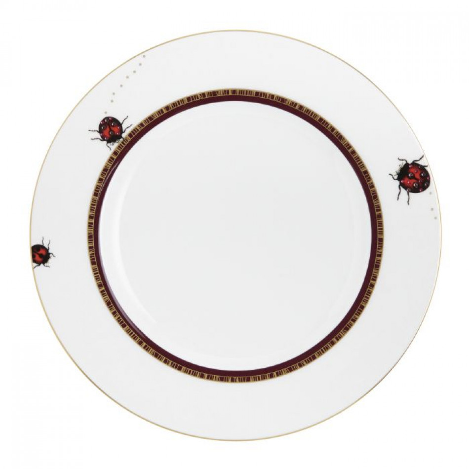 My Ladybug Gold Dinner Plate with Crystal 10.5 in (Special Order)