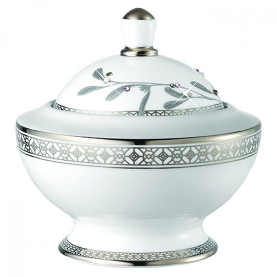 Platinum Leaves Sugar Bowl (Special Order)