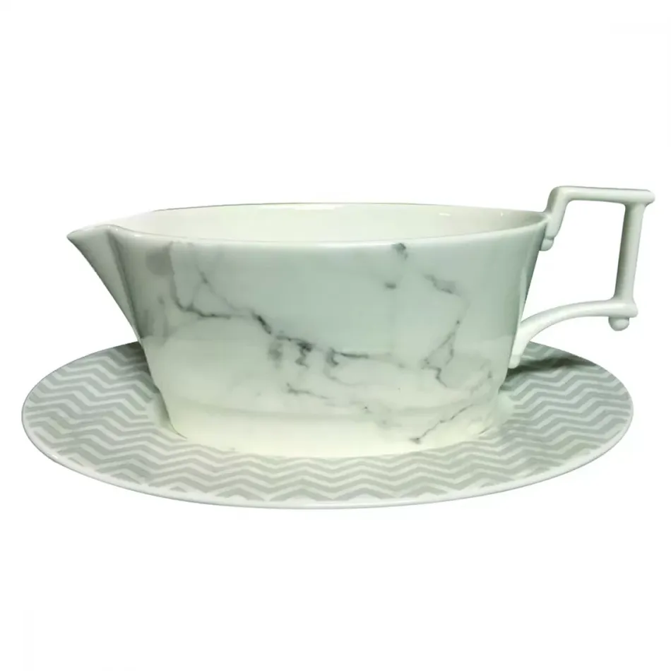 Villa Bianca Gravy Boat & Saucer 9 in