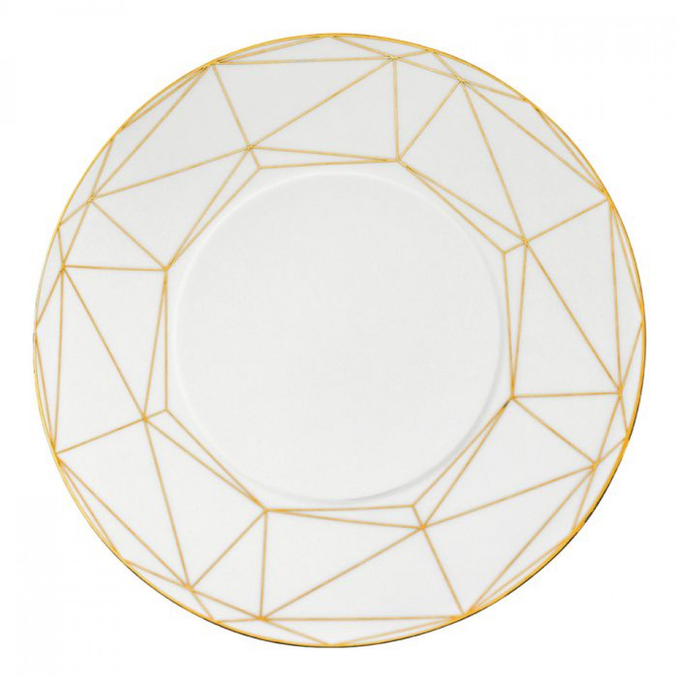 Gem Cut Gold Round Serving Platter 13 in (Special Order)