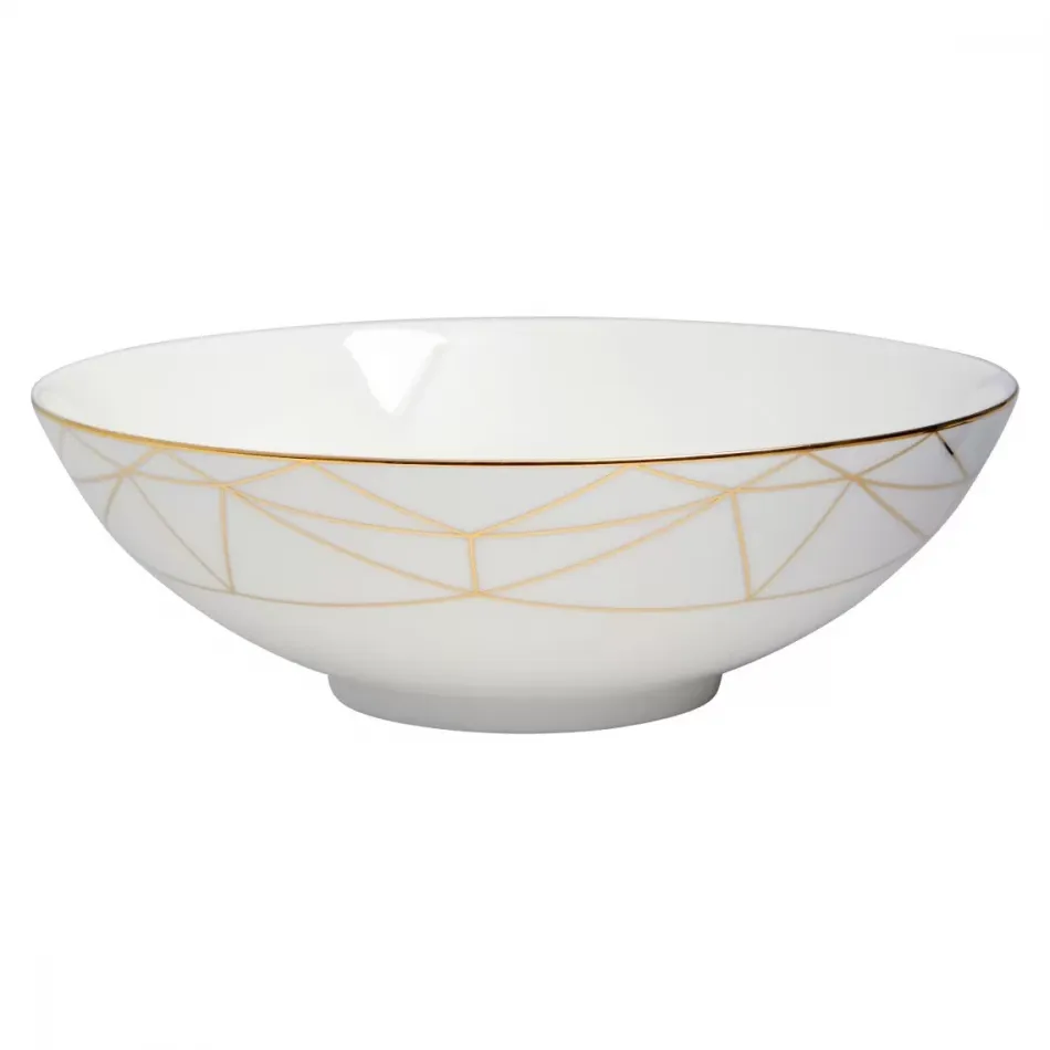 Gem Cut Gold Serving Bowl 10.2 in