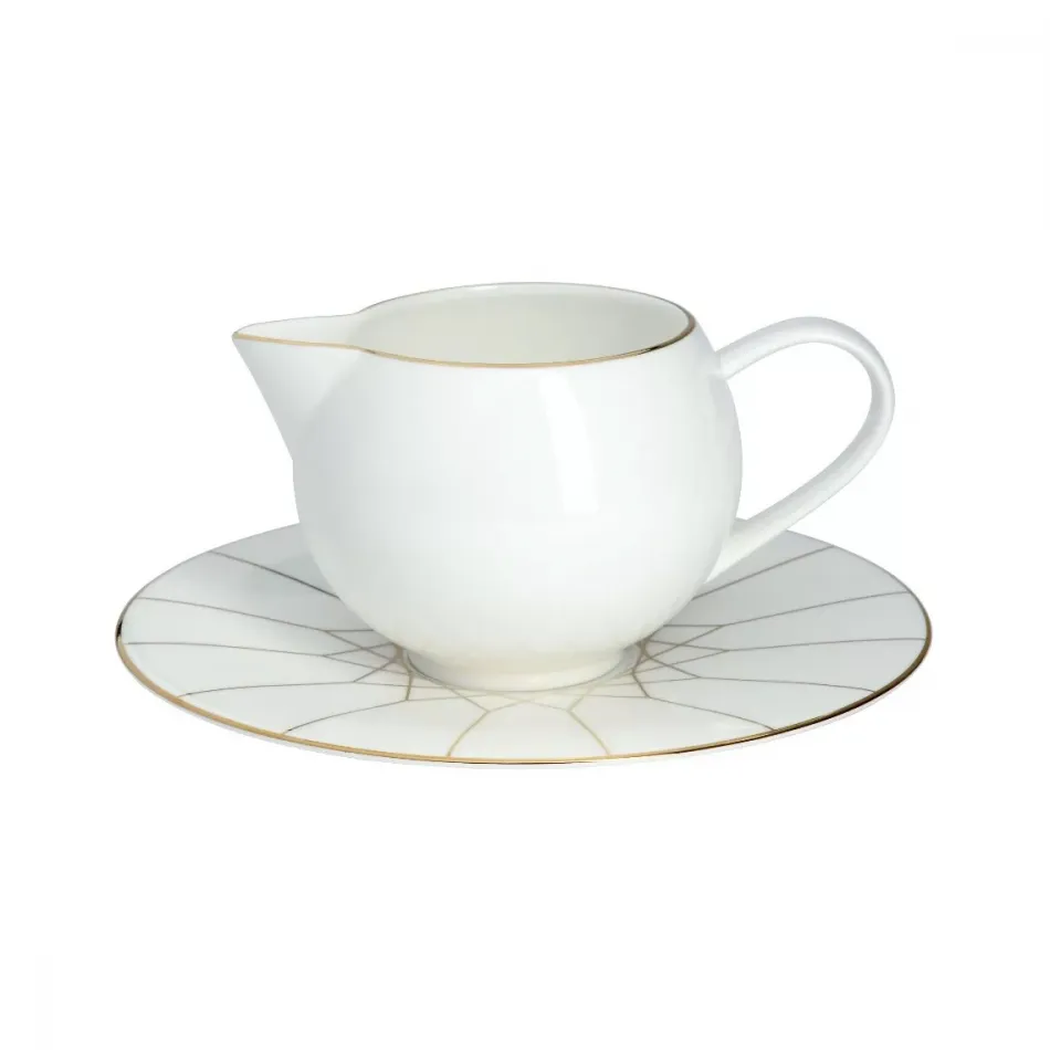 Gem Cut Gold Gravy Boat & Saucer (Special Order)