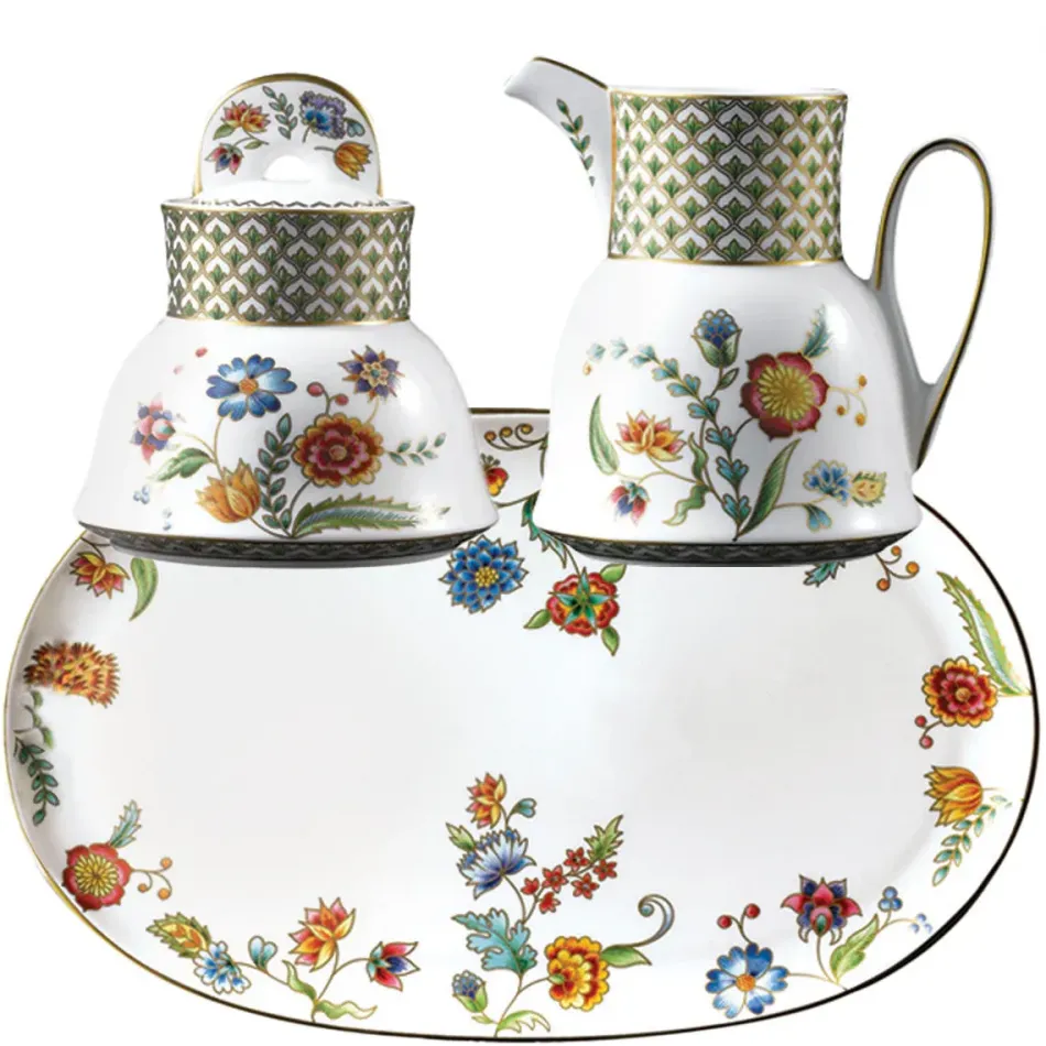 Gione Sugar Bowl & Creamer & Tray Set