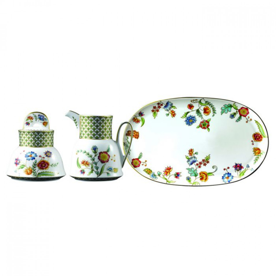 Gione Sugar Bowl & Creamer & Tray Set 11.5 x 7.3 in (Special Order)