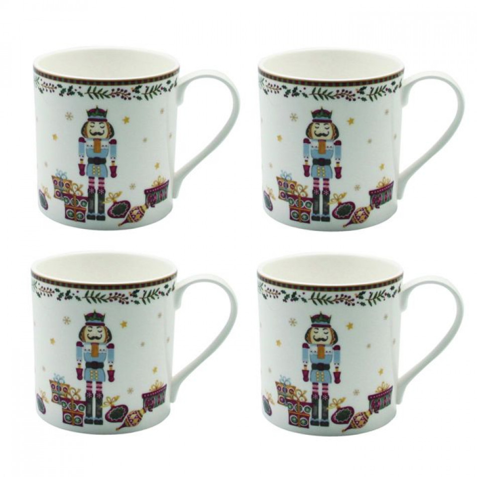 Nutcracker Mug, Set of 4 (h:3.6 in)