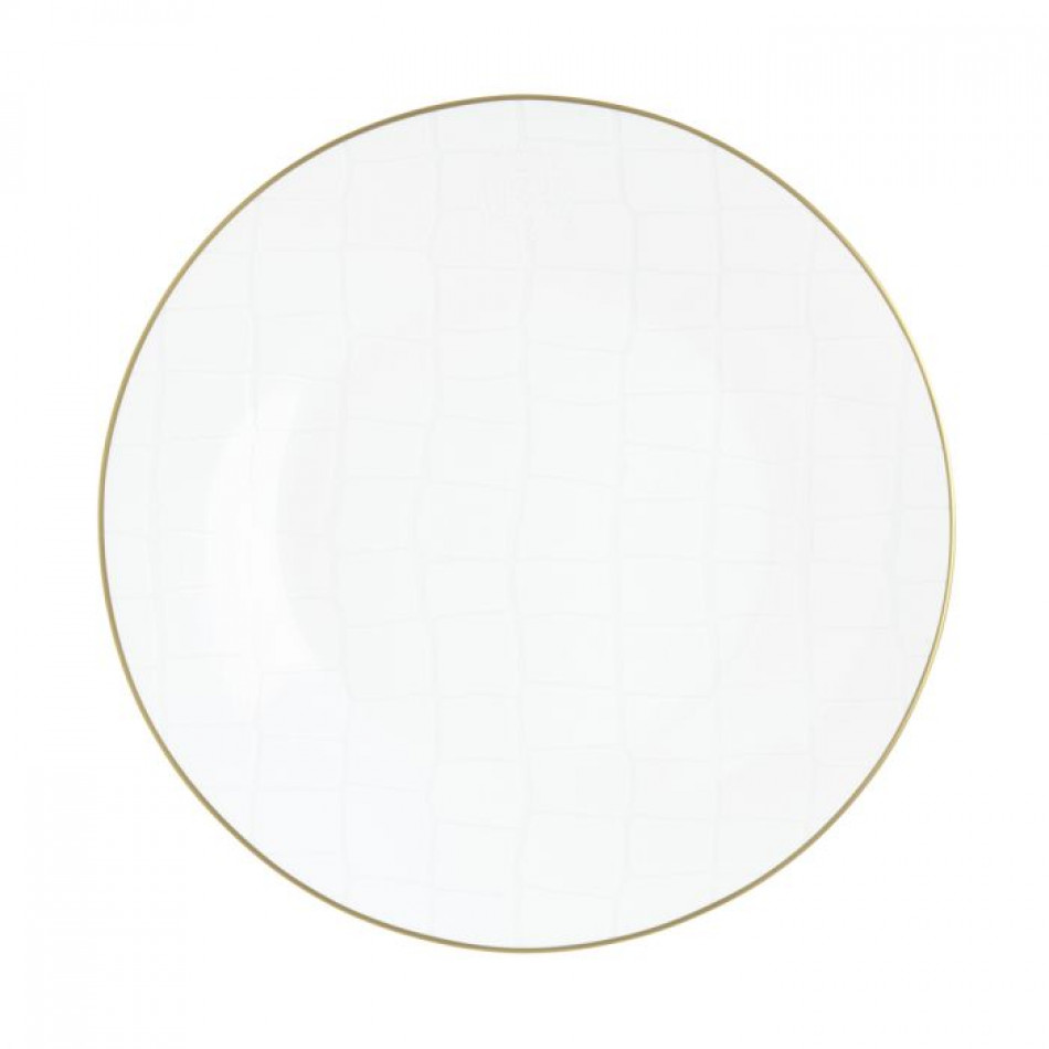 Alligator White Dinner Plate 10.5 in