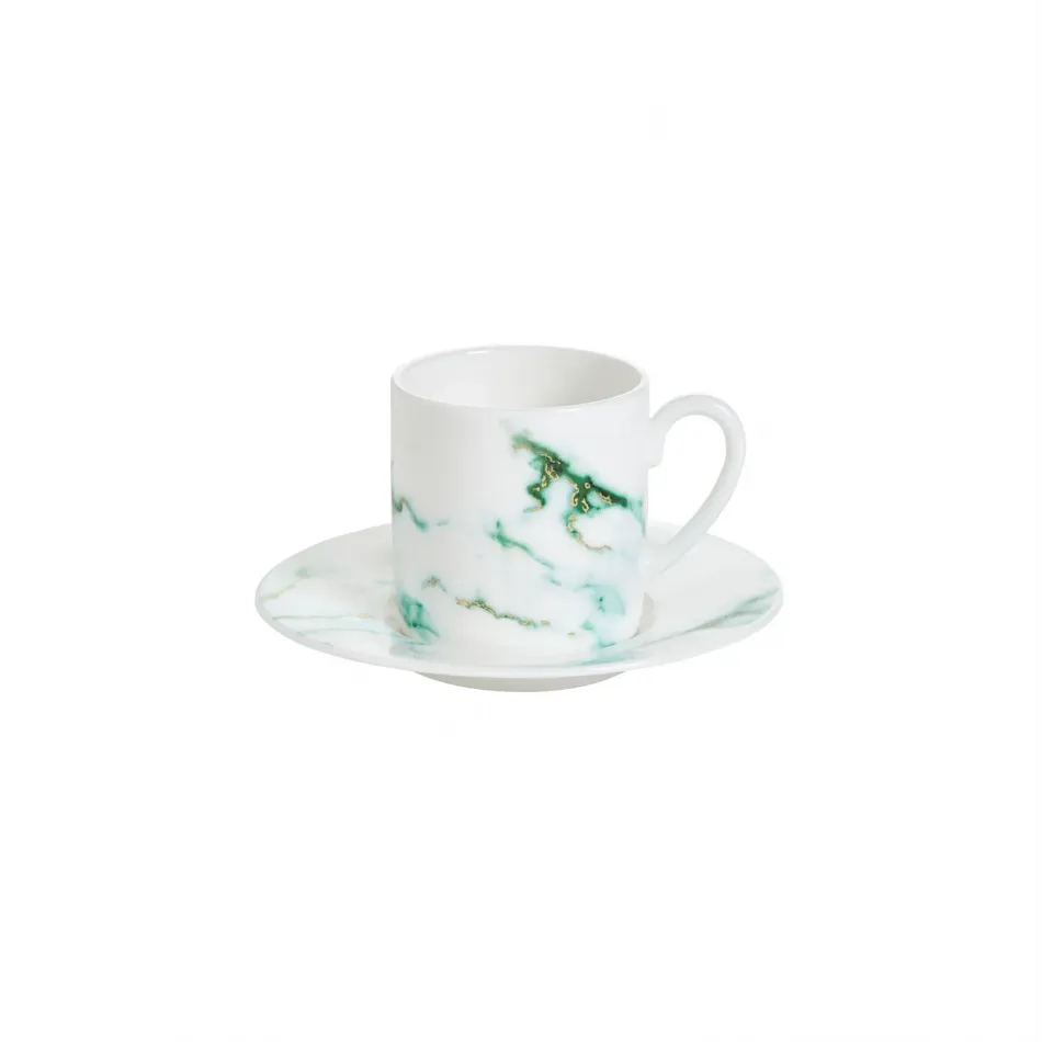 Marble Verde Espresso Cup & Saucer