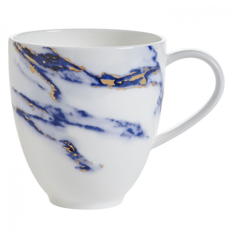 Marble Azure Barrel Mug, Set of 2 (height 4; Diam 3.25 in)