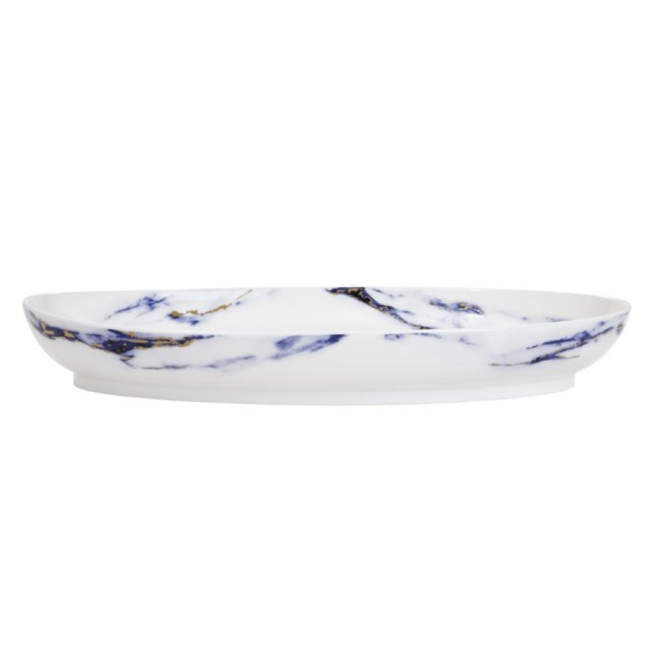 Marble Azure Deep Oval Platter 16 in