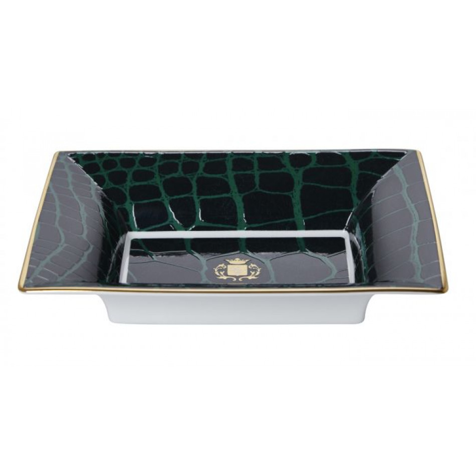 Alligator Emerald Vide Poche/Jewelry Tray 7.5 x 6 x 1.5 in (Special Order)