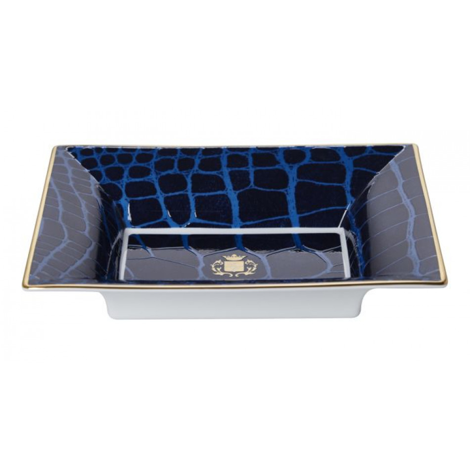 Alligator Sapphire Vide Poche/Jewelry Tray 7.5 x 6 x 1.5 in