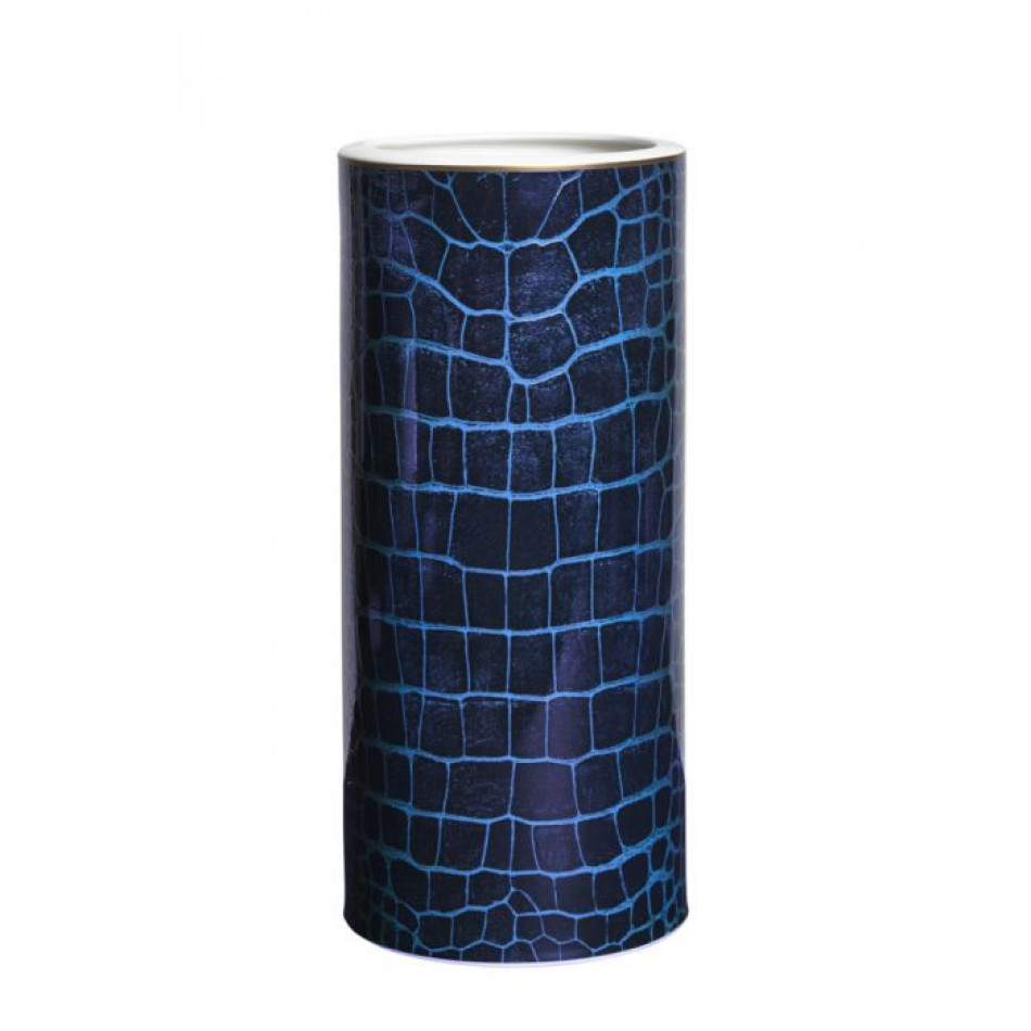 Alligator Sapphire Tall Vase h:14 in (Special Order)