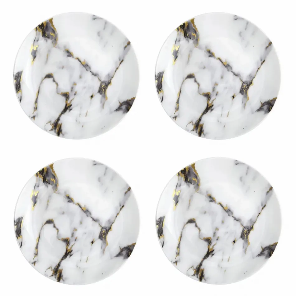 Marble Venice Fog Canape Plate, Set of 4