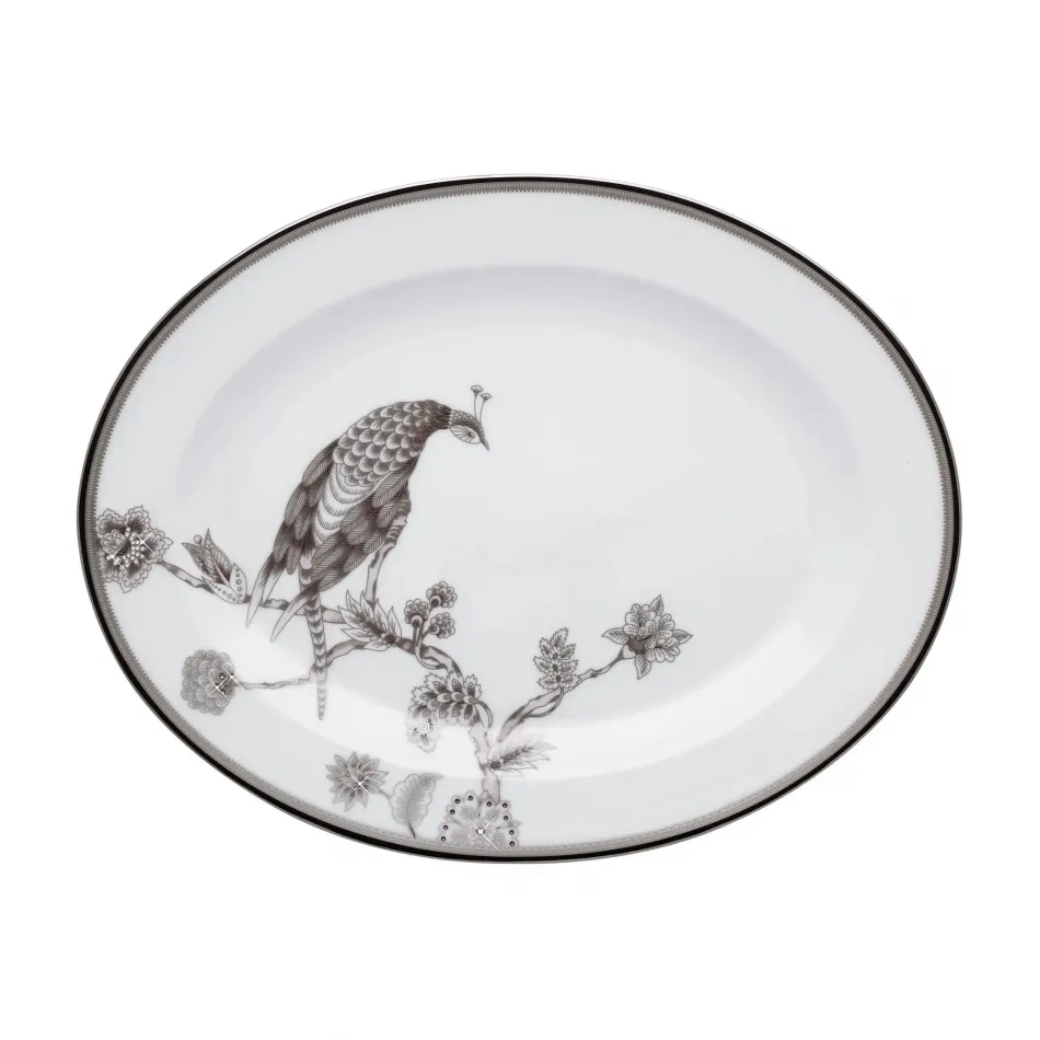 Pavo Silver 12" Oval Platter