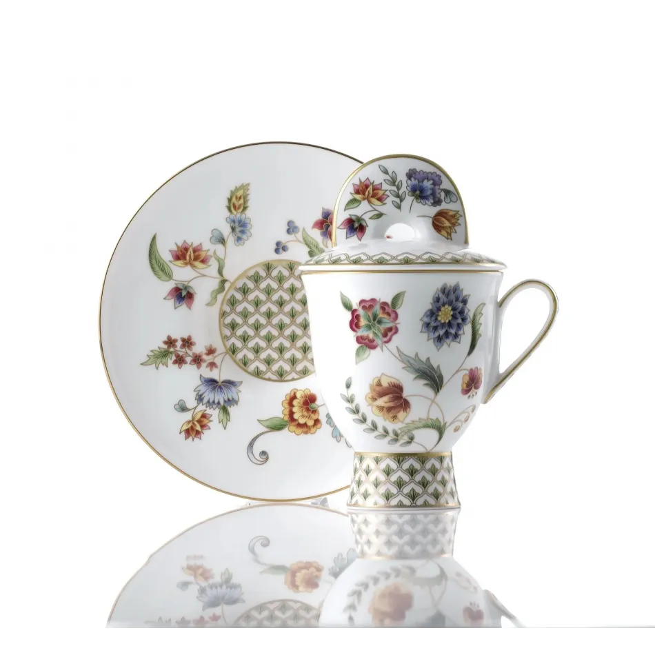 Gione Tea Cup with Cover & Saucer (Special Order)