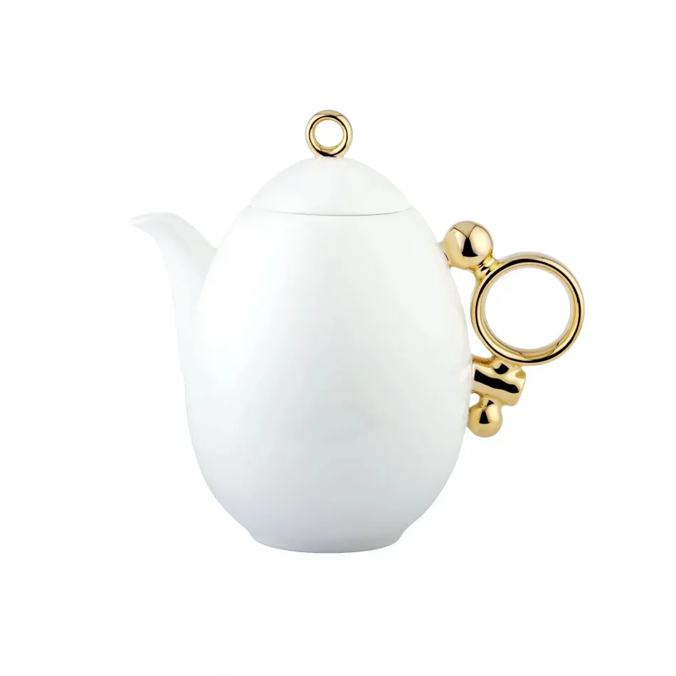 Geometrica Gold Rim Teapot