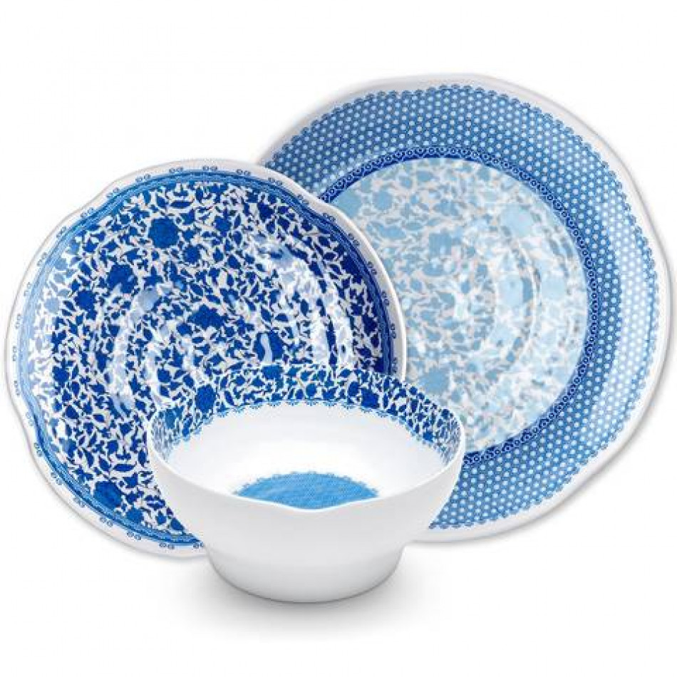 Heritage Melamine 16 each: Dinner Plates, Salad Plates, Cereal Bowls