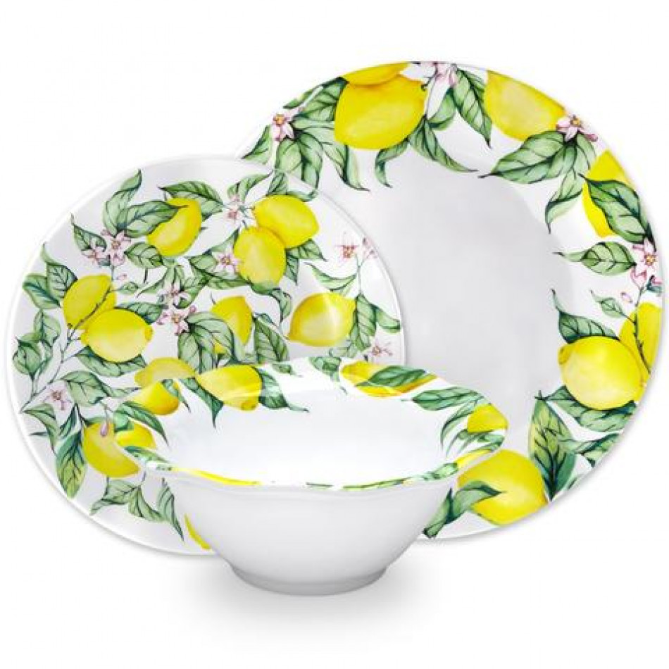 Limonata Melamine 16 each: Dinner Plates, Salad Plates, Cereal Bowls