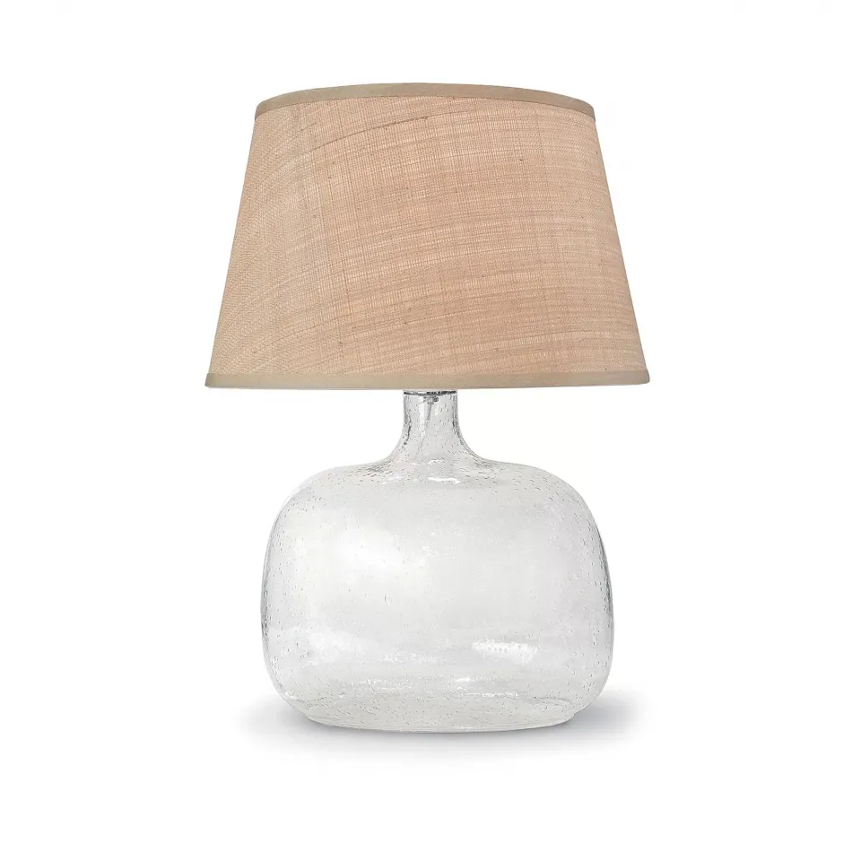 Seeded Oval Glass Table Lamp