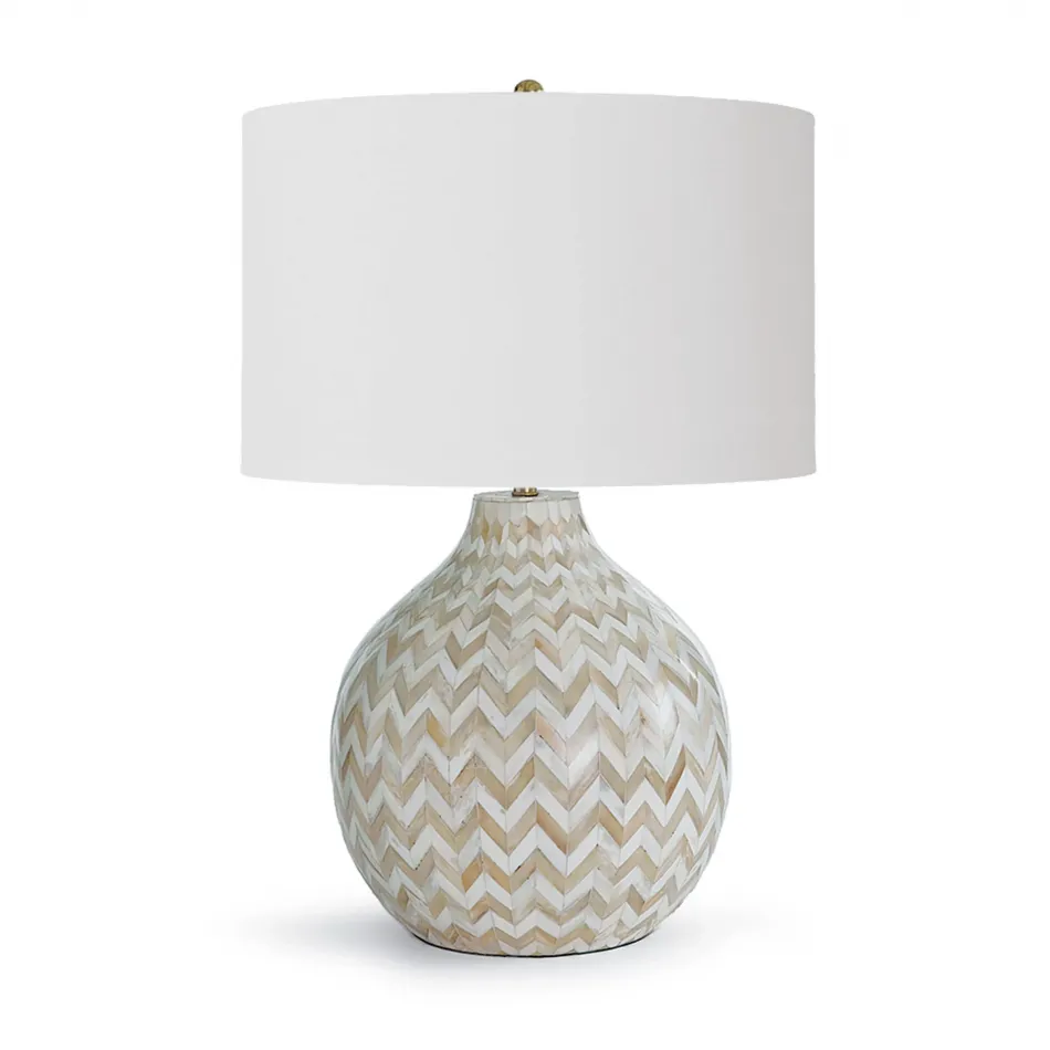 Chevron Bone Table Lamp Natural