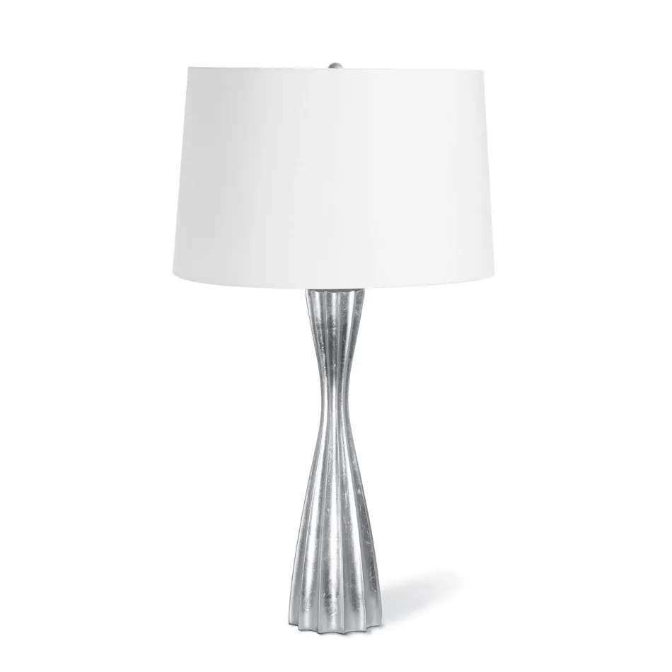 Naomi Resin Table Lamp Silver Leaf