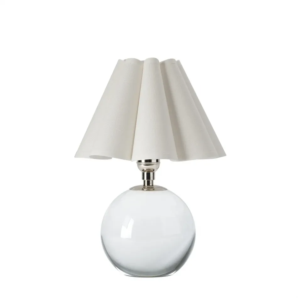 Giorgio Crystal Mini Lamp (Polished Nickel with White Shade)