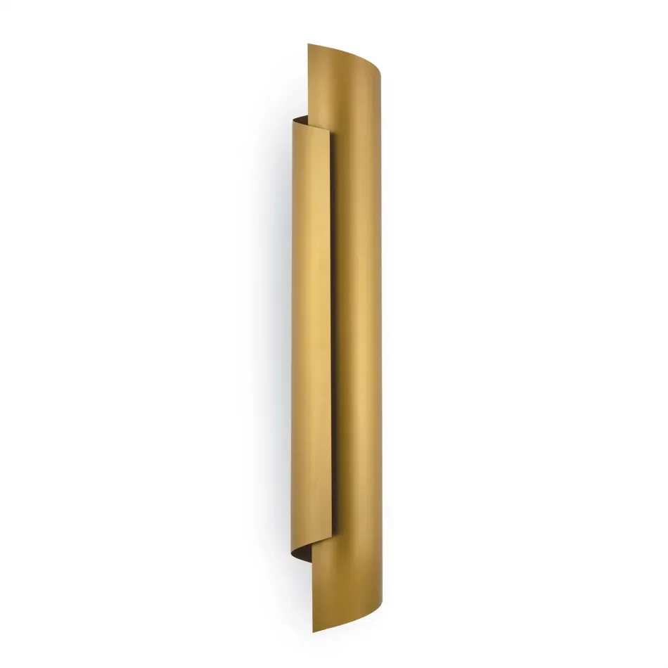 Flute Sconce Natural Brass