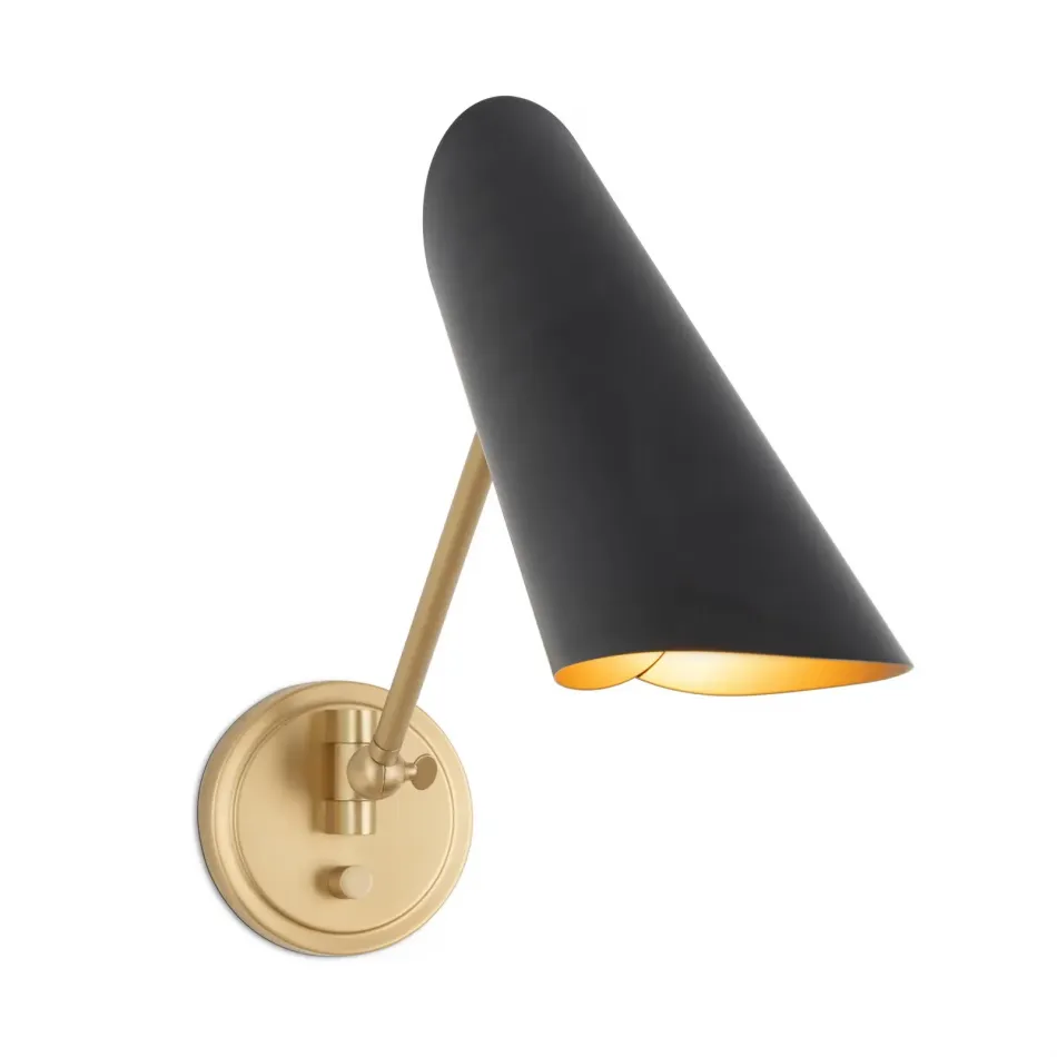 Vest Single Arm Sconce (Blackened Brass and Natural Brass)