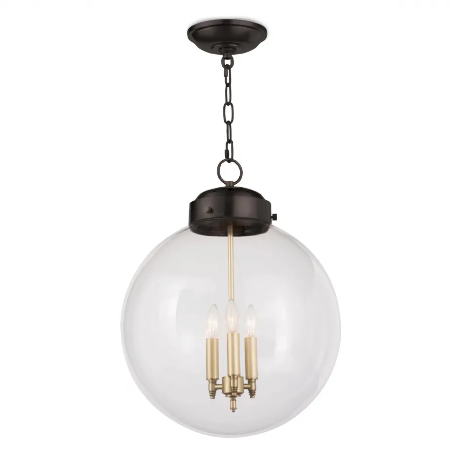 Southern Living Globe Pendant Oil Rubbed Bronze and Natural Brass