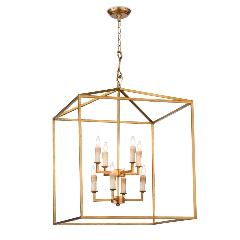 Southern Living Cape Lantern Antique Gold Leaf