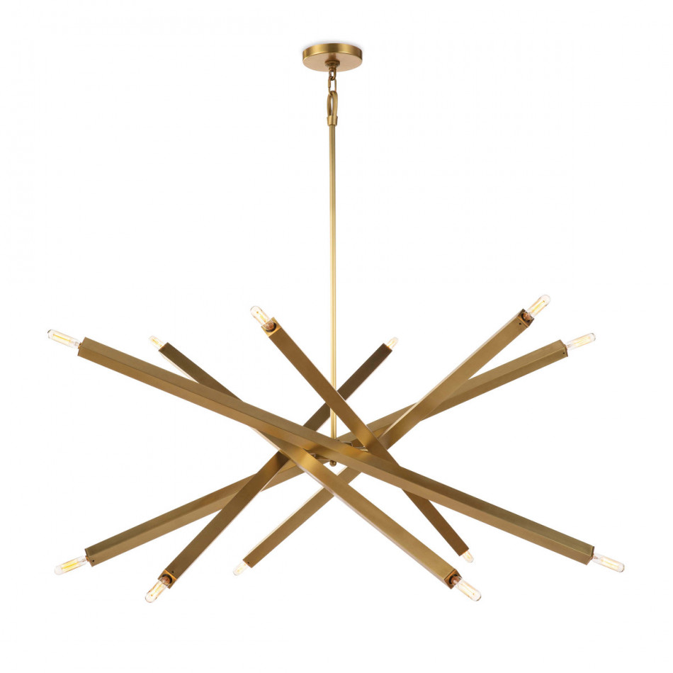 Viper Chandelier Natural Brass