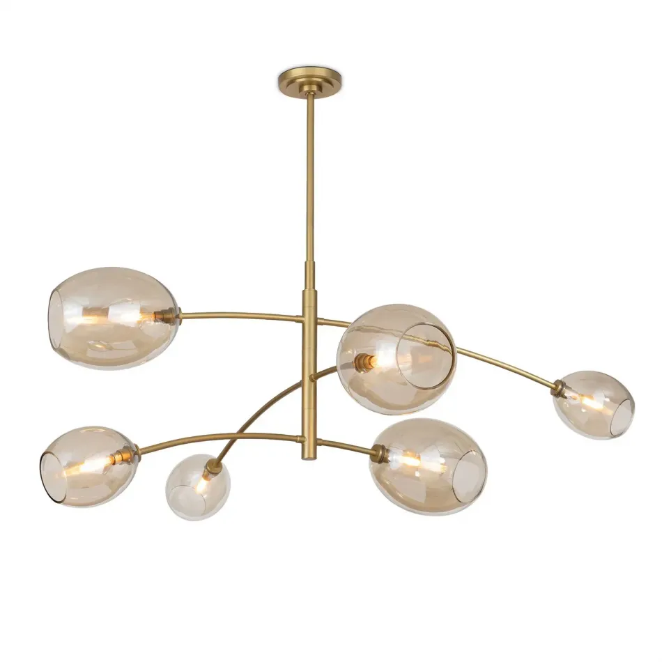 Artemis Chandelier (Natural Brass with Champagne Glass)