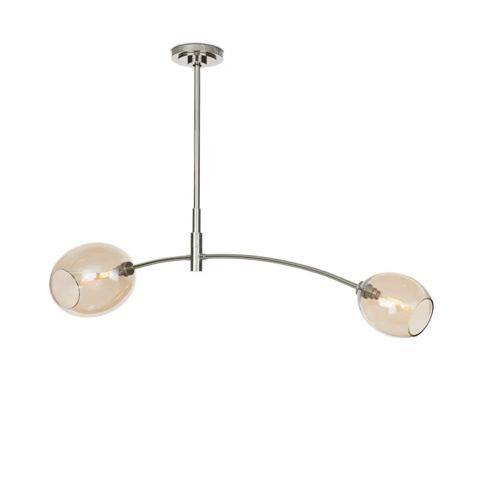 Artemis Pendant Double (Polished Nickel with Champagne Glass)