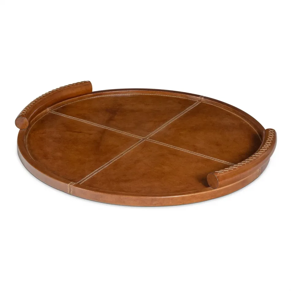 Forte Leather Tray Round (Cognac)