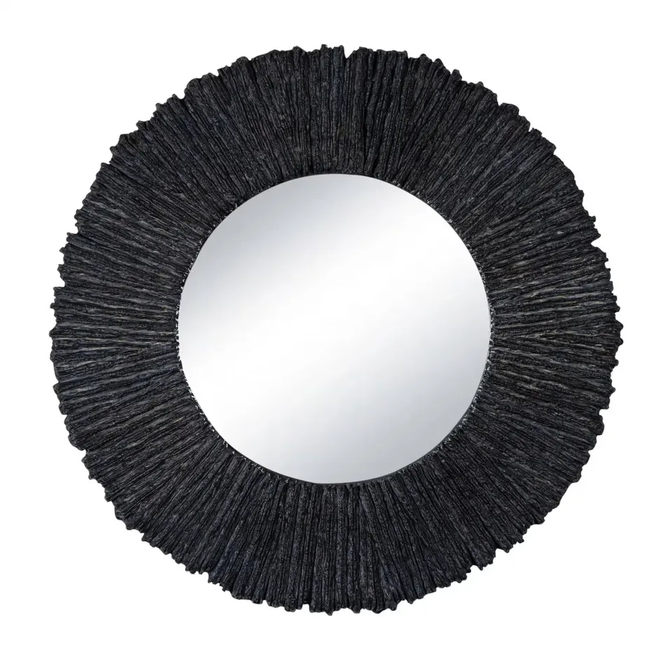 Slate Mirror Round (Black)