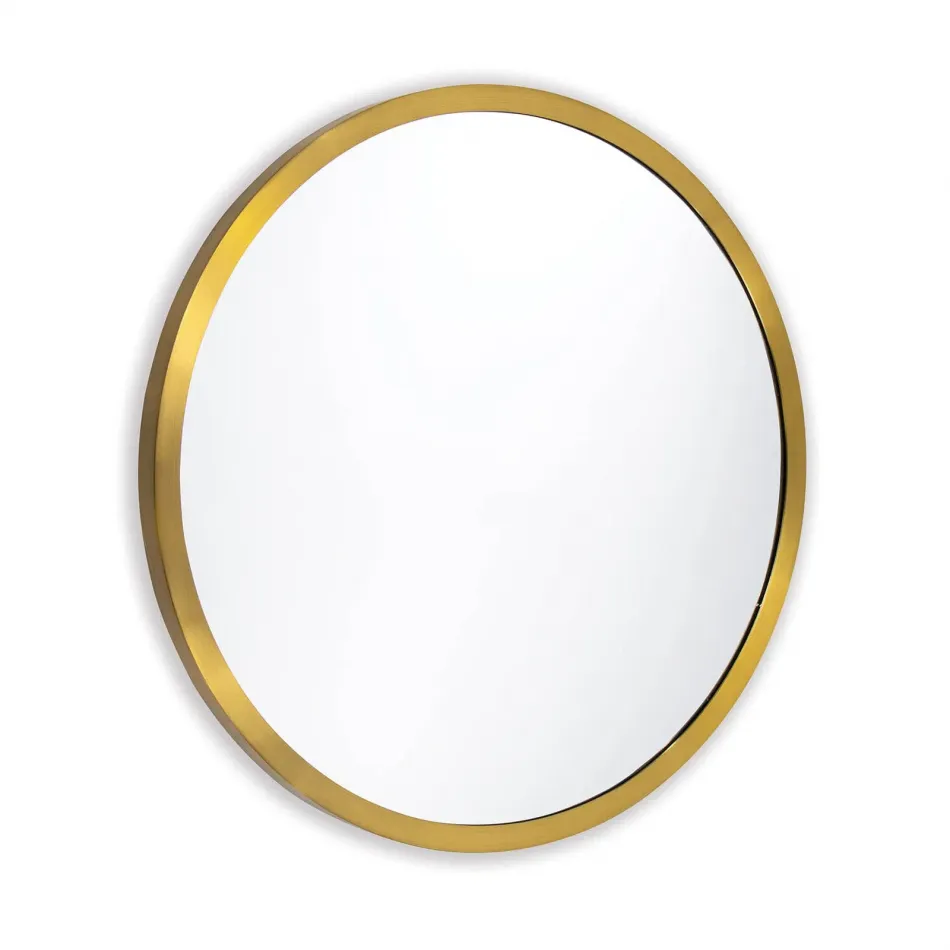 Doris Round Mirror Natural Brass