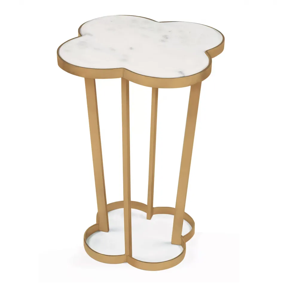 Clover Table, Natural Brass