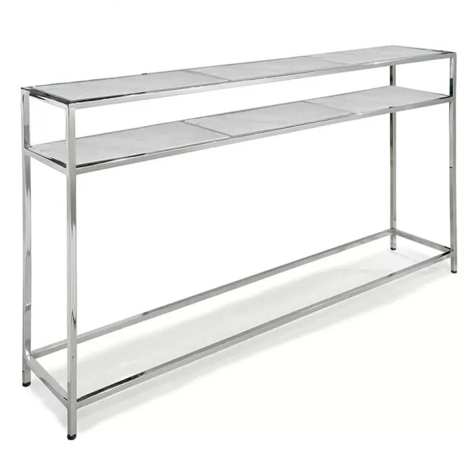 Echelon Console Table Polished Nickel