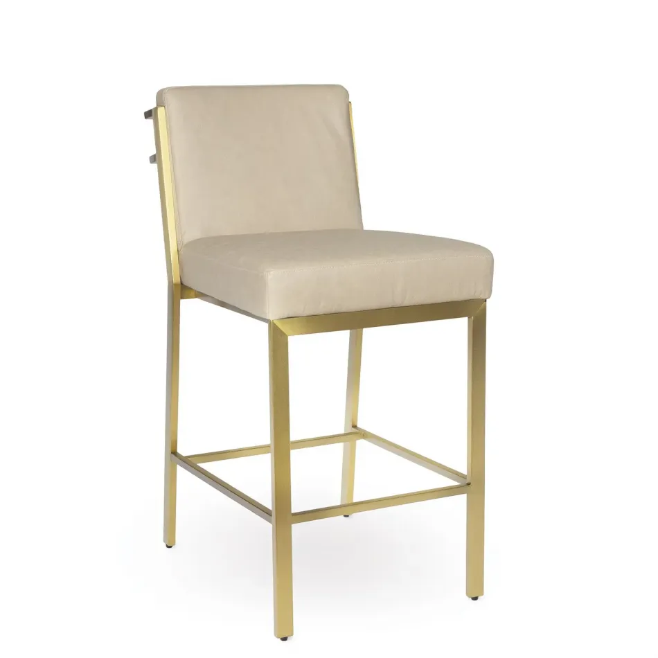 Chantal Leather Counter Stool (Cappuccino)