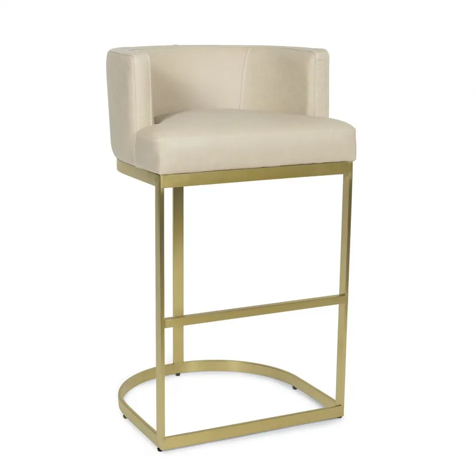 Owen Leather Bar Stool (Cappuccino)