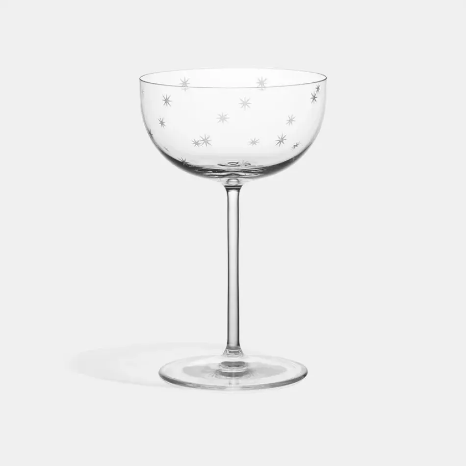 Star Cut Coupe Glass 5.6 oz, Set of 2