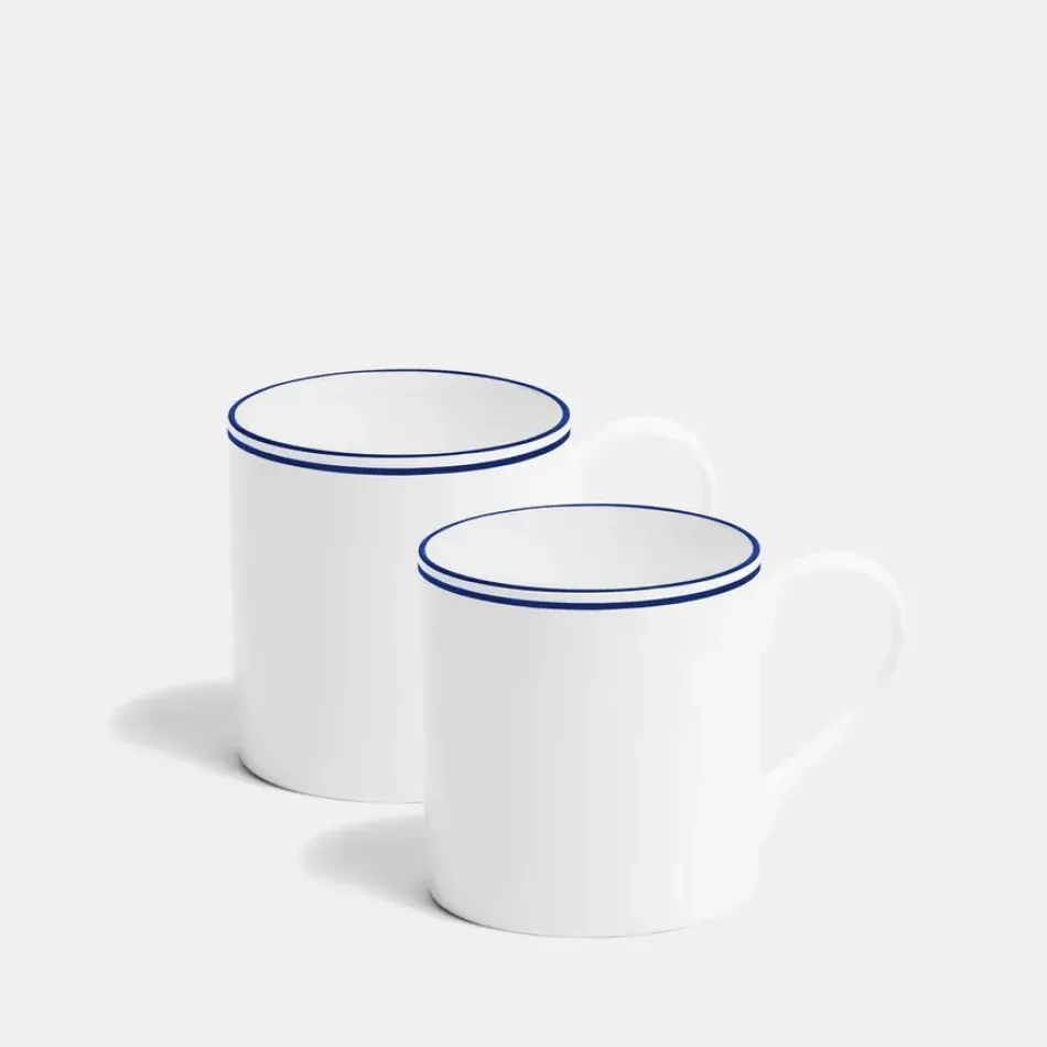 Double Line Cobalt Mug Large 350ml 12fl oz Set of 2