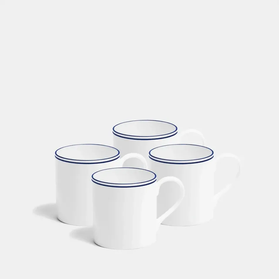 Double Line Cobalt Mug Medium 270ml 9fl oz Set of 4