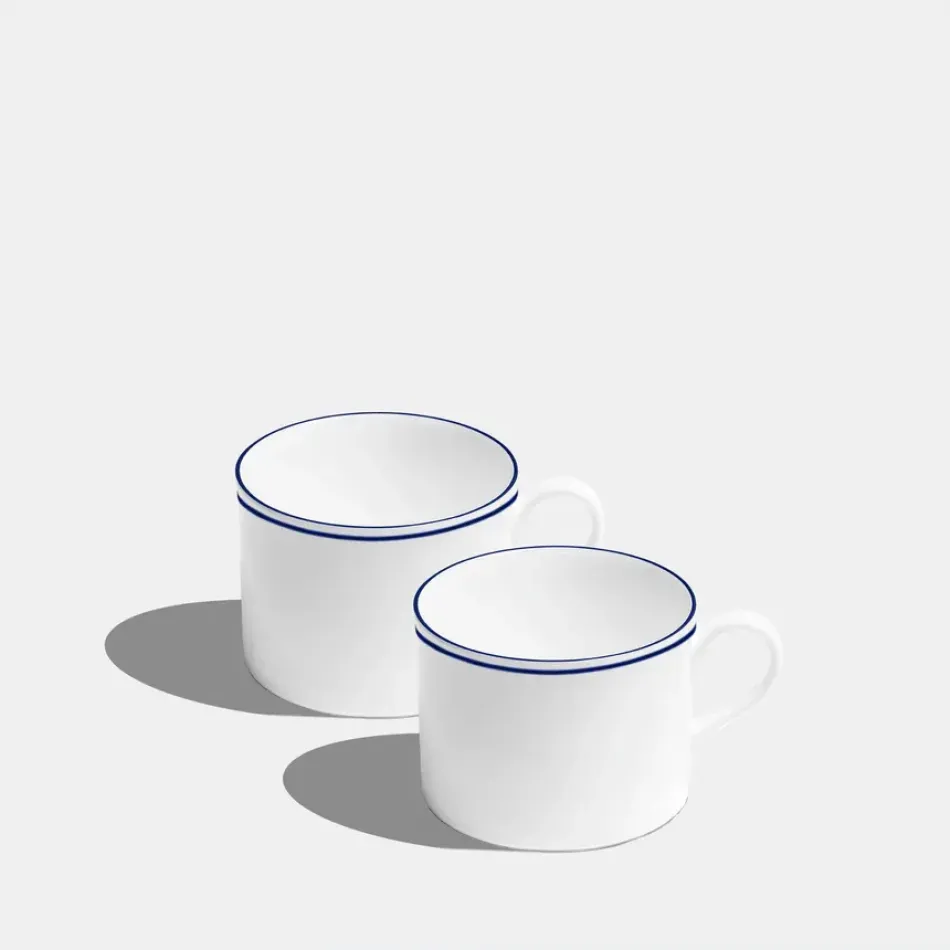 Double Line Cobalt Mug Short 240ml 8fl oz Set of 2
