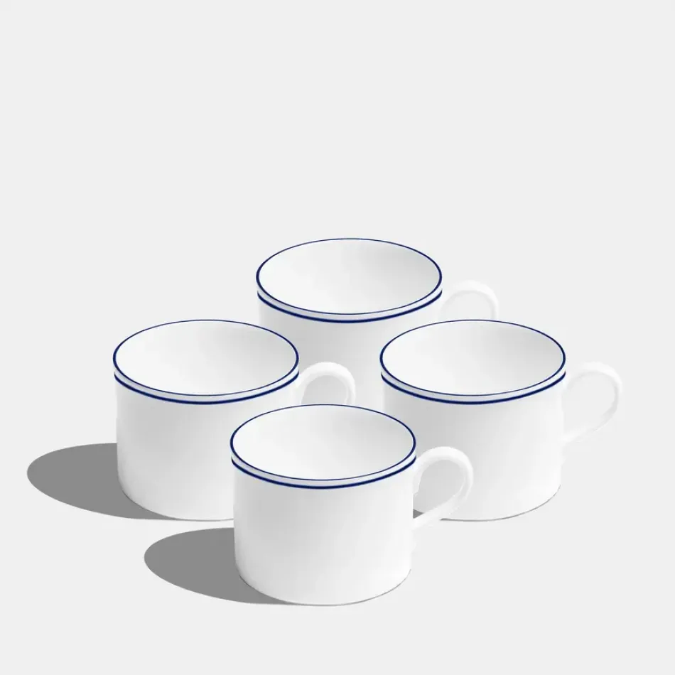 Double Line Cobalt Mug Short 240ml 8fl oz Set of 4