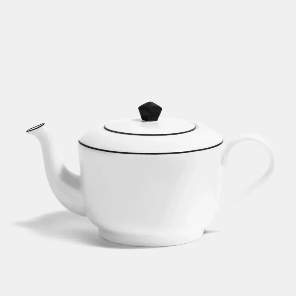 Line Matte Black Bone China Medium Teapot 22 oz