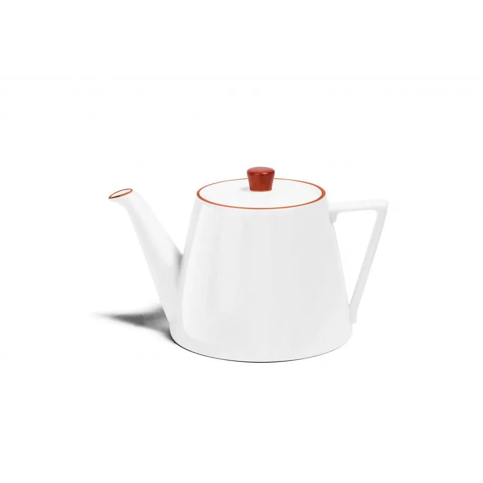 Line Burnt Orange Bone China Large Deco Teapot 23.6 oz (Special Order)