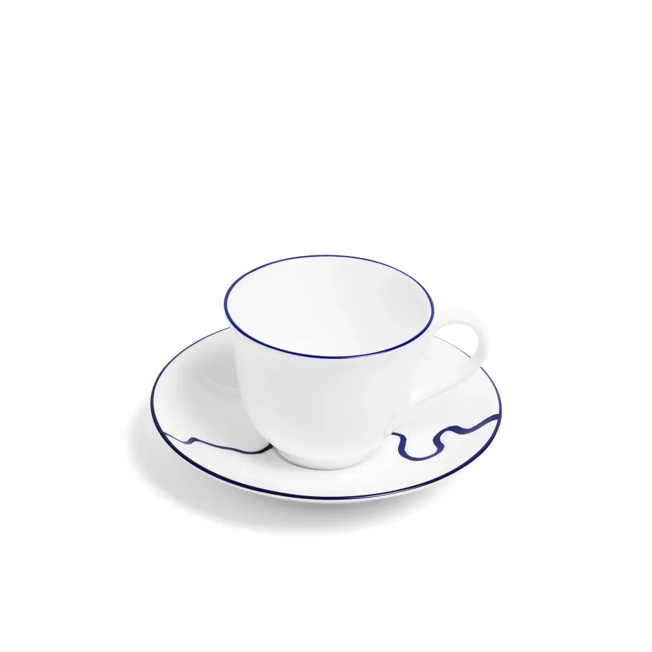 River Cobalt Bone China Teacup 5 oz (Special Order)