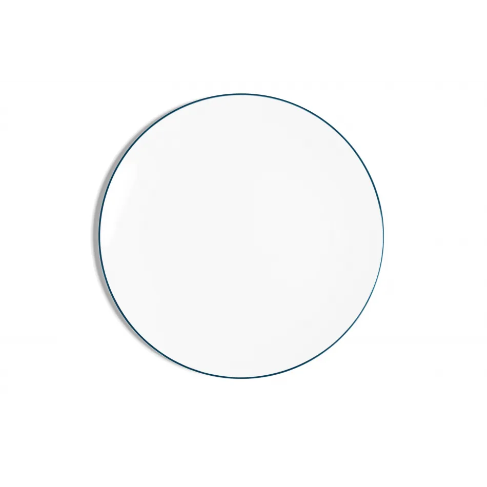 Line Teal Bone China Rimmed Large Dinner Plate 11.8" Rd (Special Order)